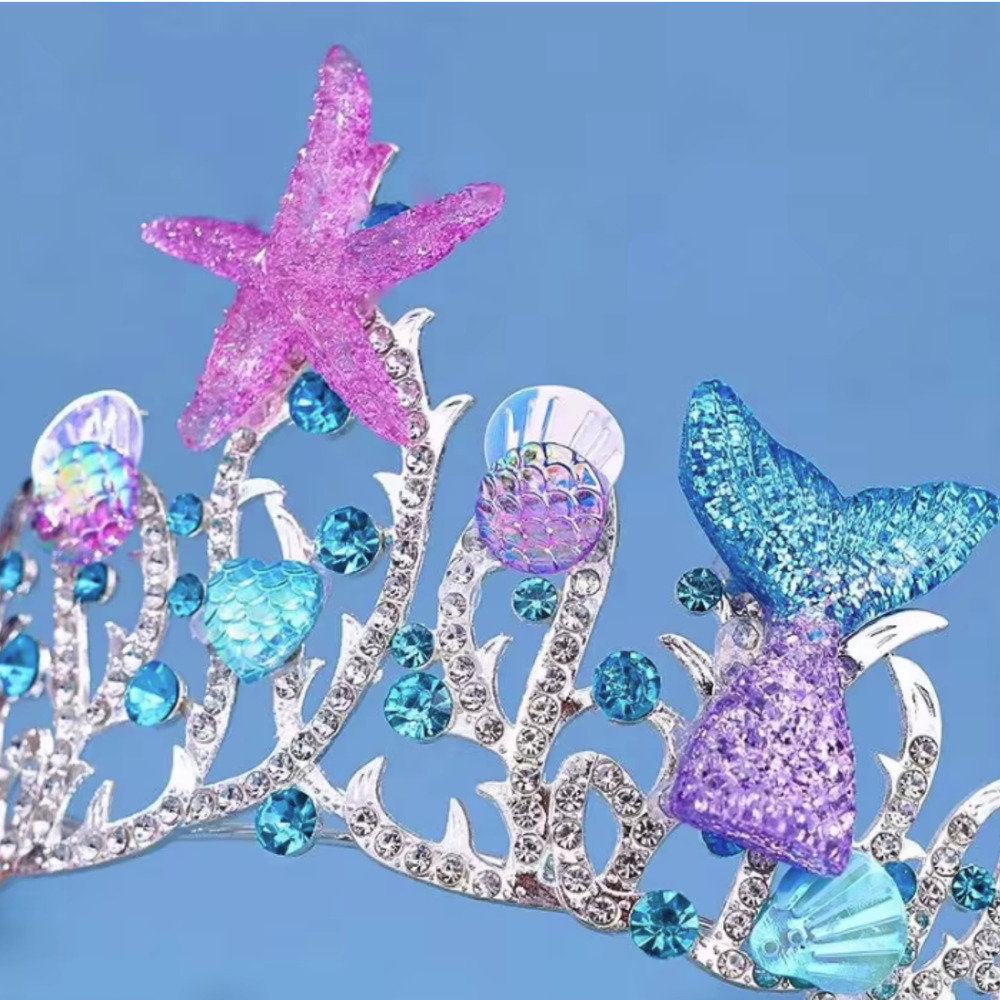 Starfish Mermaid Crown Tiara Ocean Princess Costume Cosplay Hair Accessory - Picture 6 of 8